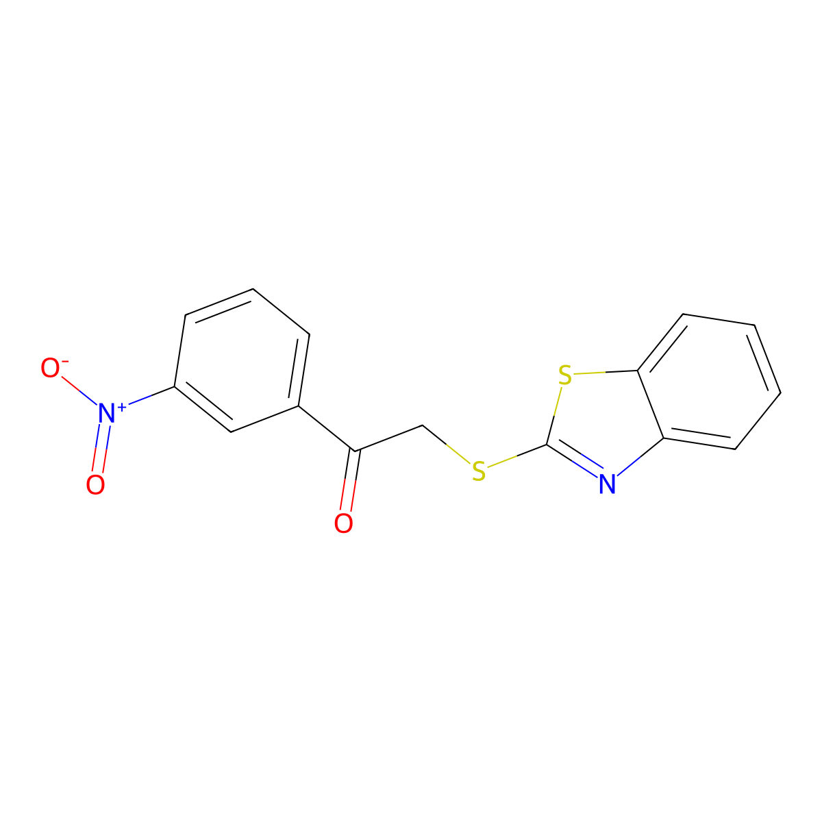 2-(1,3-Benzothiazol-2-ylthio)-1-(3-nitrophenyl)ethanone molecular structure, CAS 296274-52-7