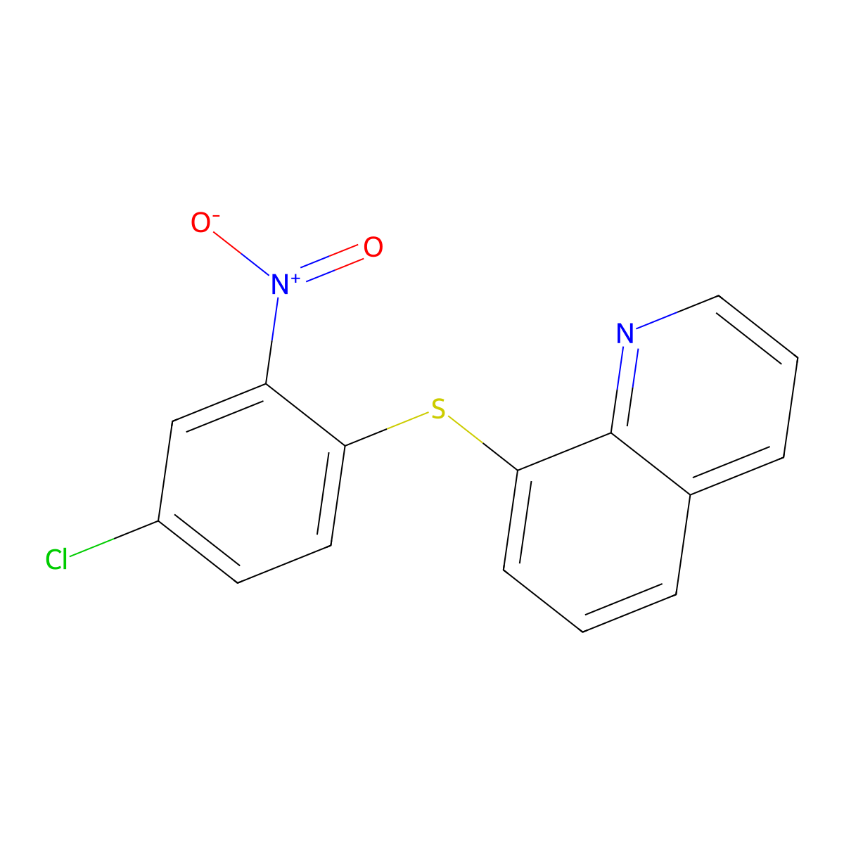 8-(4-Chloro-2-nitrophenyl)sulfanylquinoline molecular structure, CAS 296274-55-0