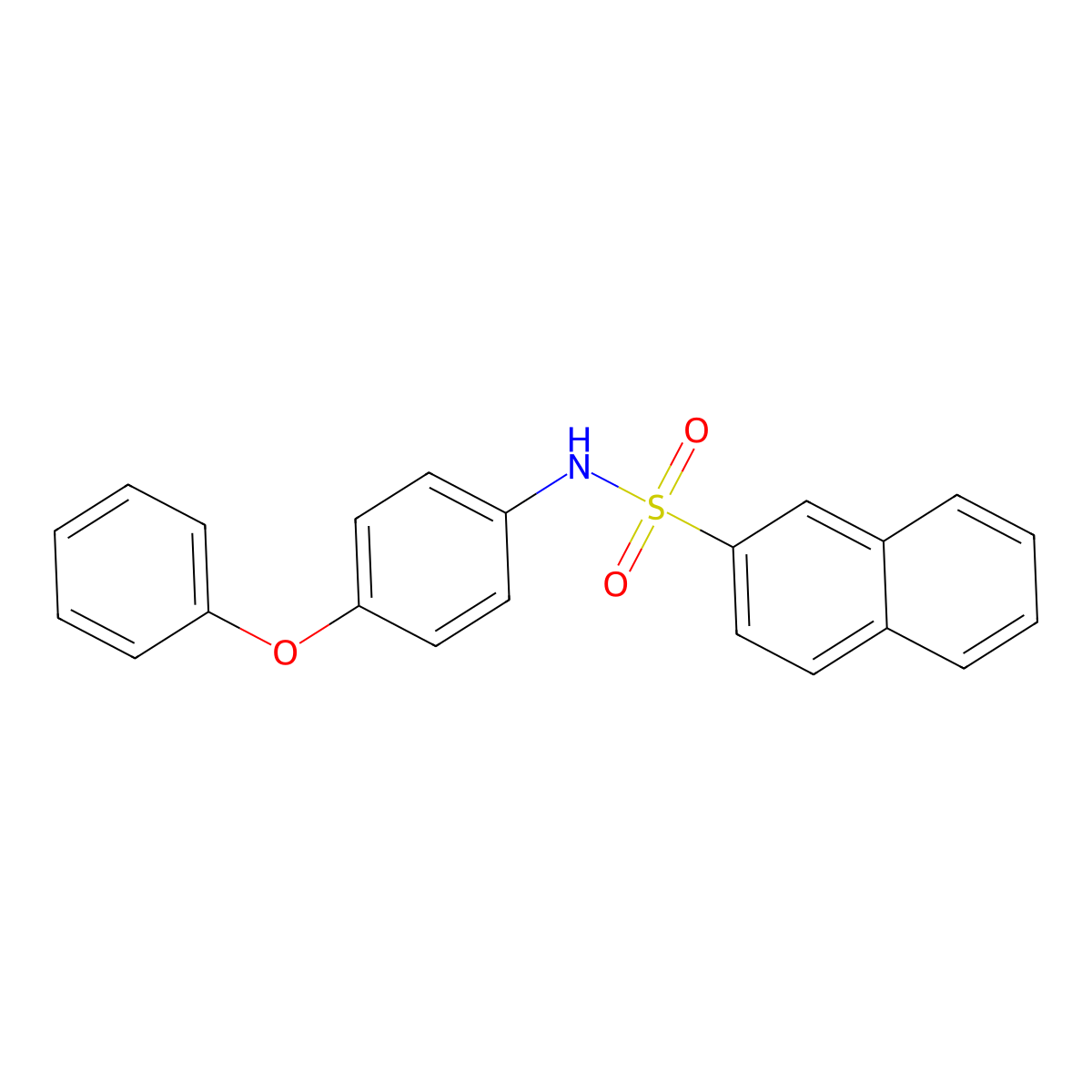 N-(4-phenoxyphenyl)naphthalene-2-sulfonamide molecular structure, CAS 296274-87-8