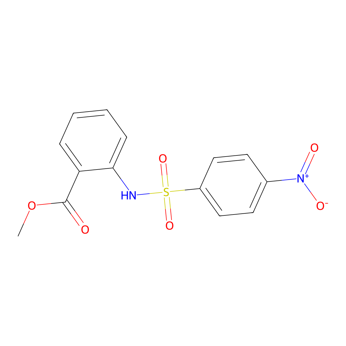 Methyl 2-[(4-nitrophenyl)sulfonylamino]benzoate molecular structure, CAS 296275-13-3