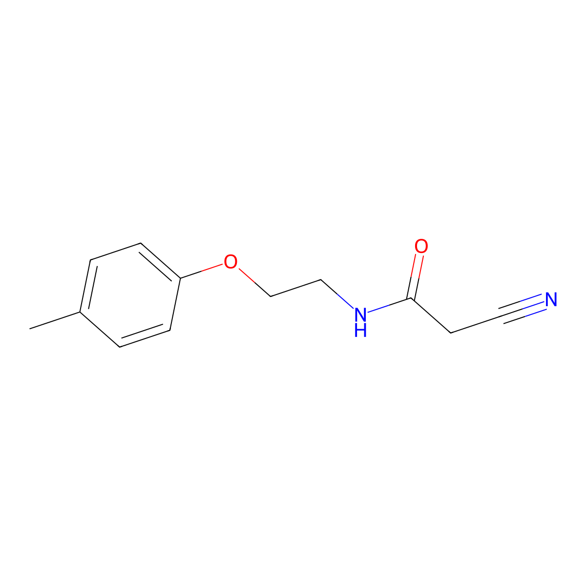 2-Cyano-N-[2-(4-methylphenoxy)ethyl]acetamide molecular structure, CAS 296275-20-2