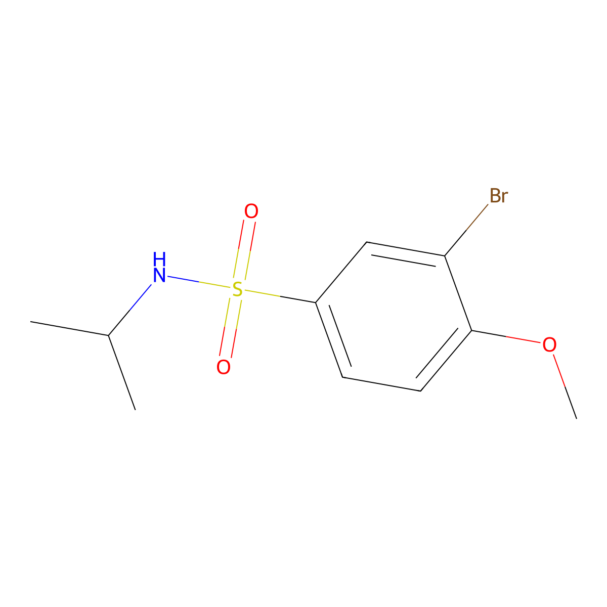 3-bromo-N-isopropyl-4-methoxybenzenesulfonamide molecular structure, CAS 296275-38-2
