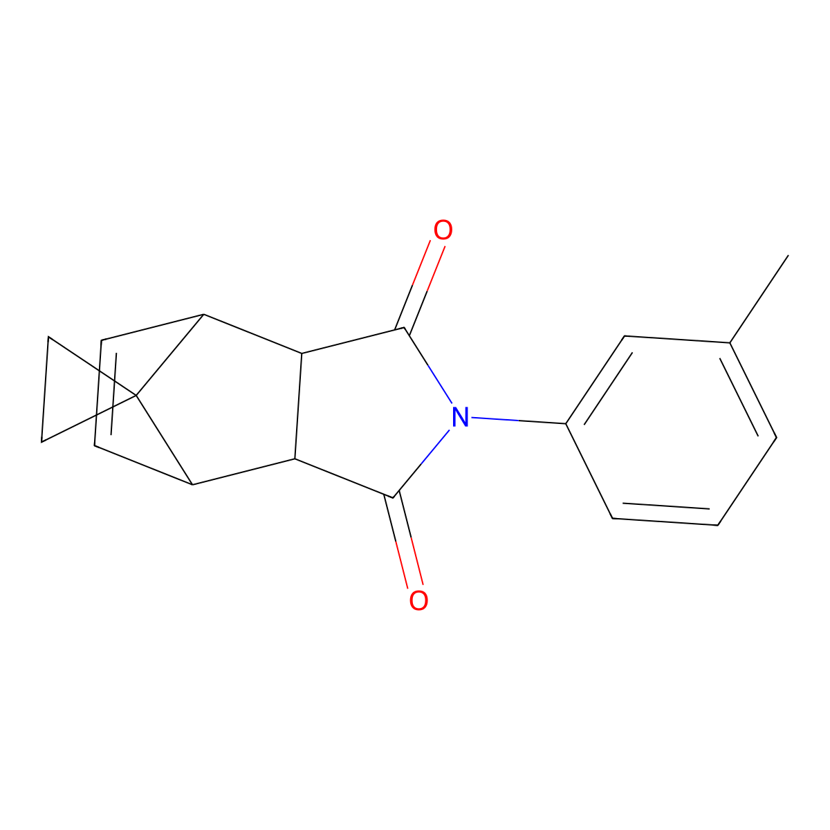 2-(m-tolyl)-3a,4,7,7a-tetrahydro-1H-spiro[4,7-methanoisoindole-8,1'-cyclopropane]-1,3(2H)-dione molecular structure, CAS 296275-57-5