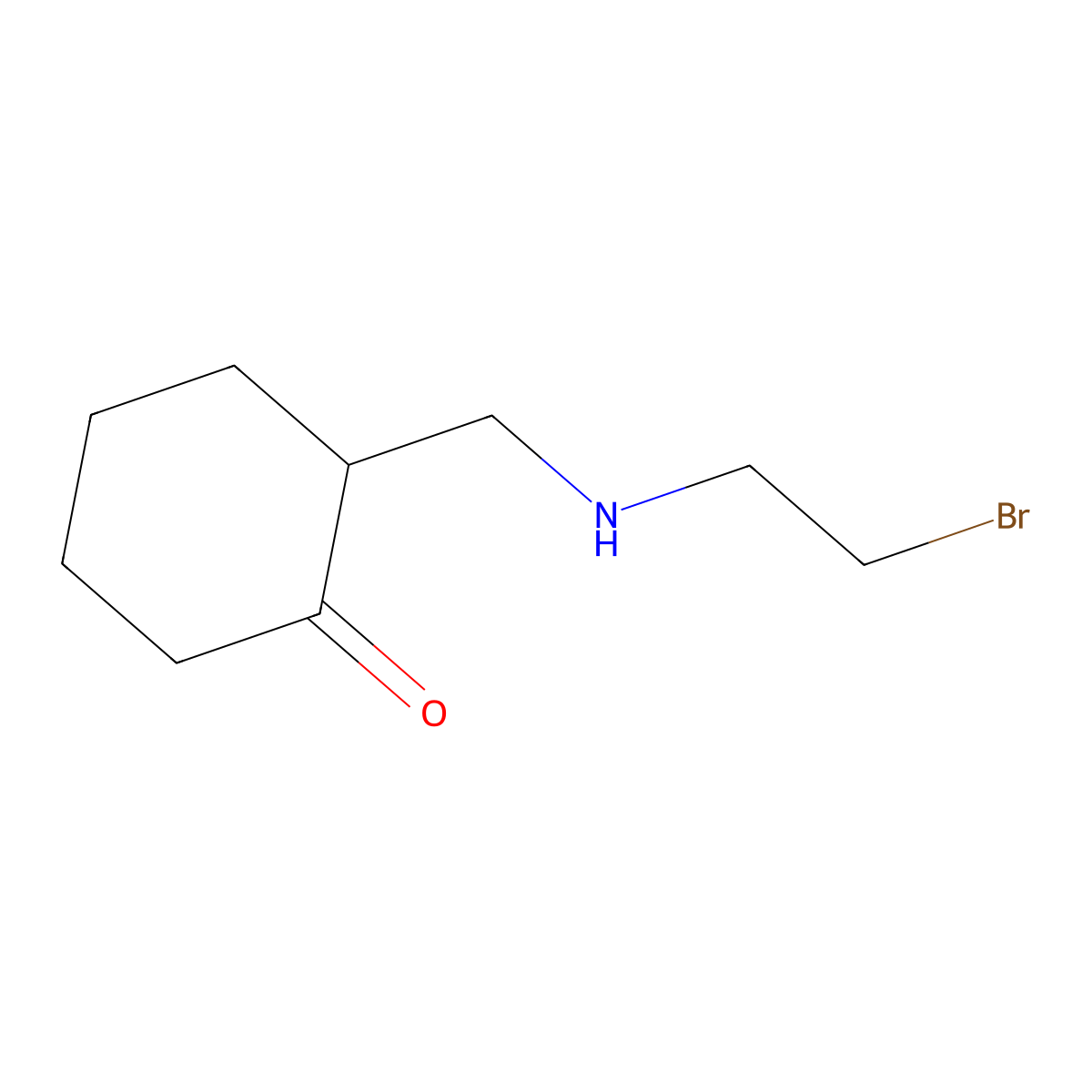 2-{[(2-Bromoethyl)amino]methyl}cyclohexan-1-one molecular structure, CAS 296276-19-2