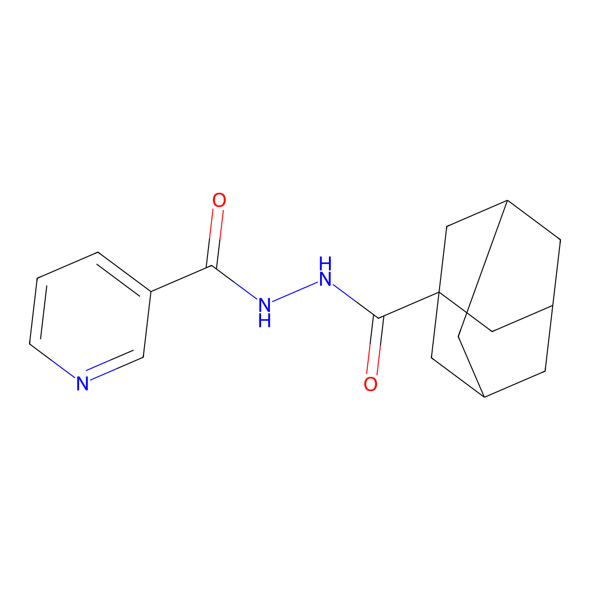 N'-(adamantane-1-carbonyl)pyridine-3-carbohydrazide molecular structure, CAS 296276-39-6