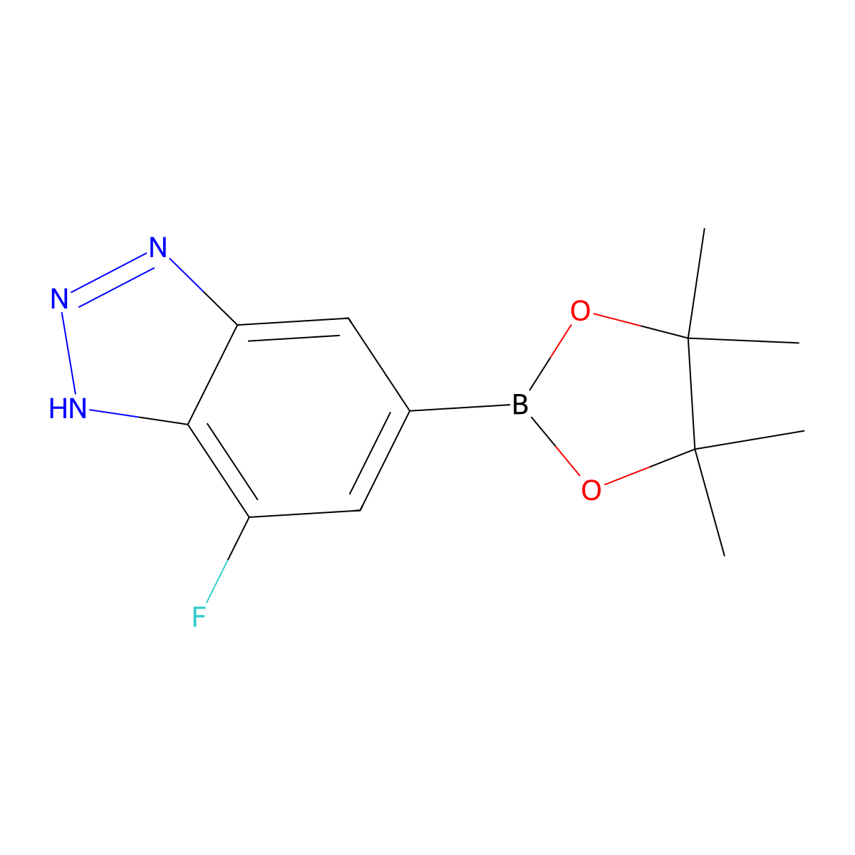 7-fluoro-5-(4,4,5,5-tetramethyl-1,3,2-dioxaborolan-2-yl)-1H-1,2,3-benzotriazole molecular structure, CAS 2962768-16-5