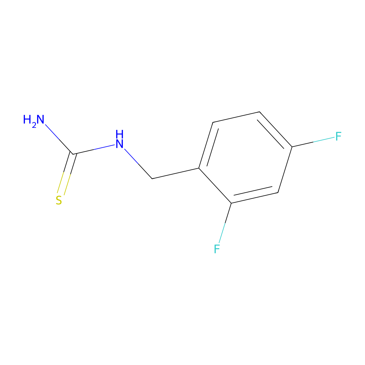 1-(2,4-Difluorobenzyl)thiourea molecular structure, CAS 296277-26-4
