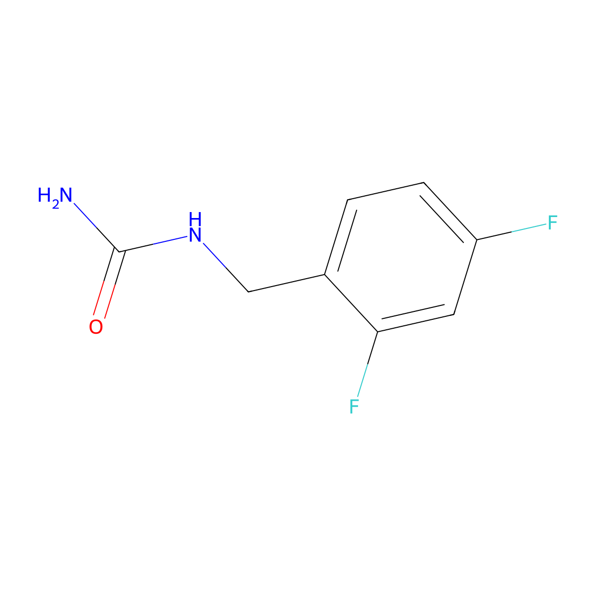 [(2,4-Difluorophenyl)methyl]urea molecular structure, CAS 296277-71-9