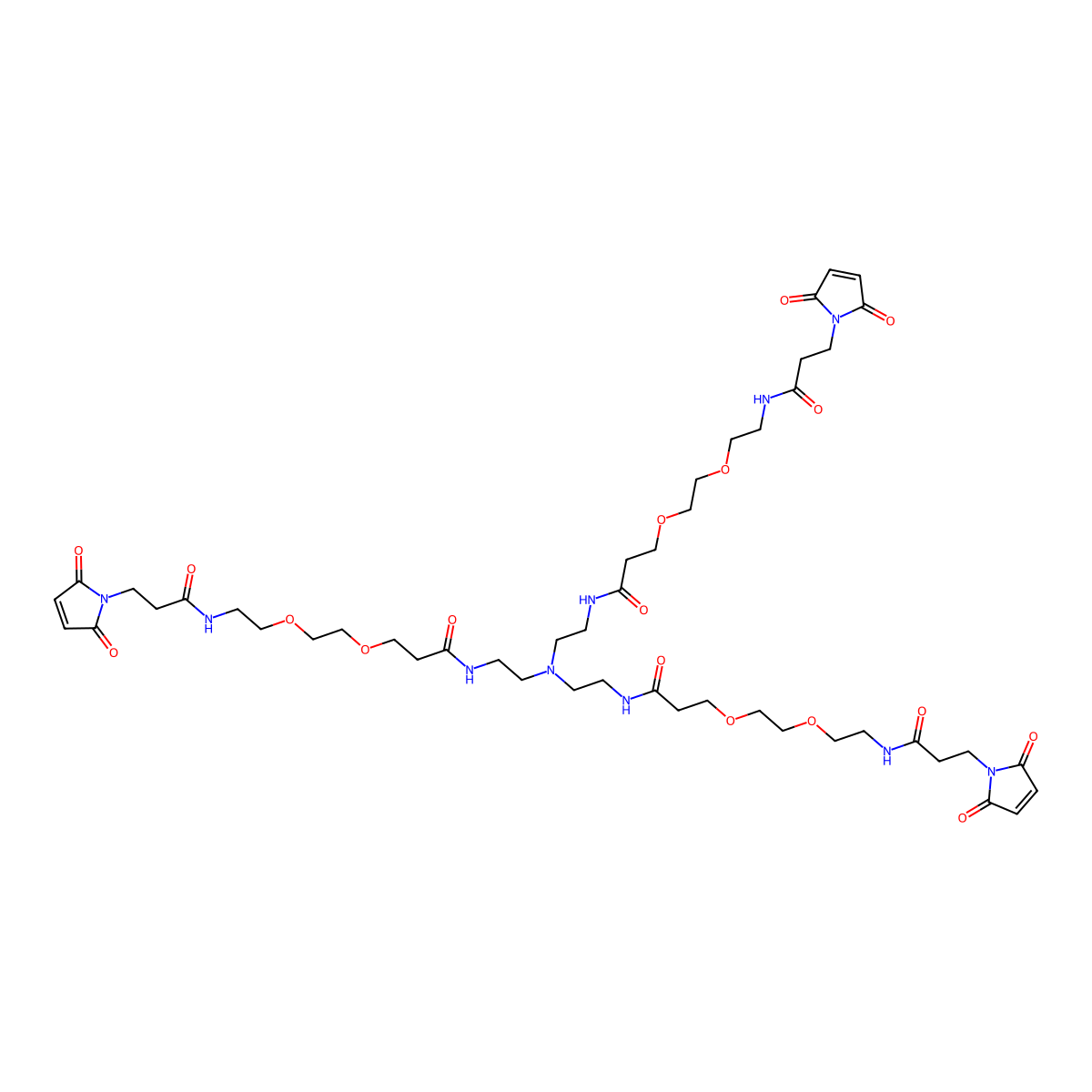 Tri(Mal-PEG2-amide)-amine molecular structure, CAS 2962831-18-9