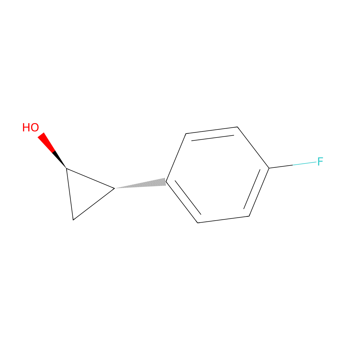 rac-(1R,2S)-2-(4-fluorophenyl)cyclopropan-1-ol molecular structure, CAS 2962835-26-1