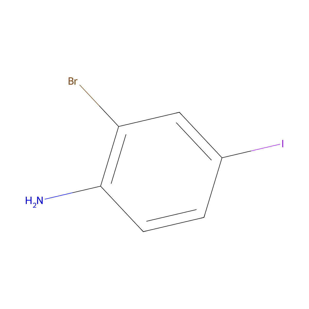 2-Bromo-4-iodoaniline molecular structure, CAS 29632-73-3