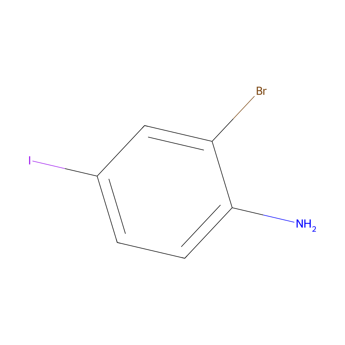 2-Bromo-4-iodoaniline molecular structure, CAS 29632-73-3