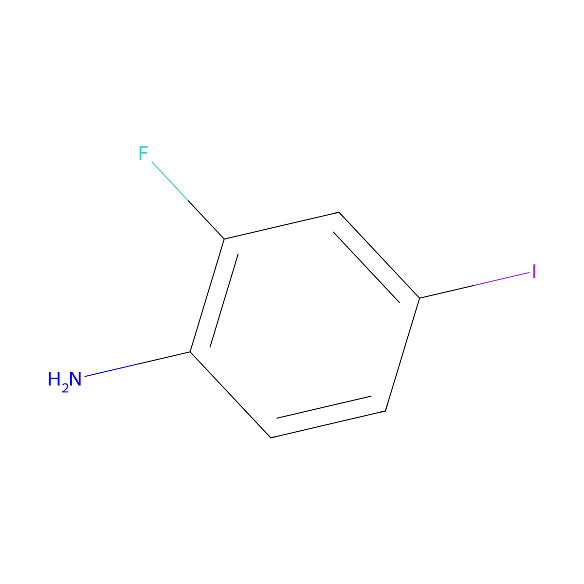 2-Fluoro-4-iodoaniline molecular structure, CAS 29632-74-4