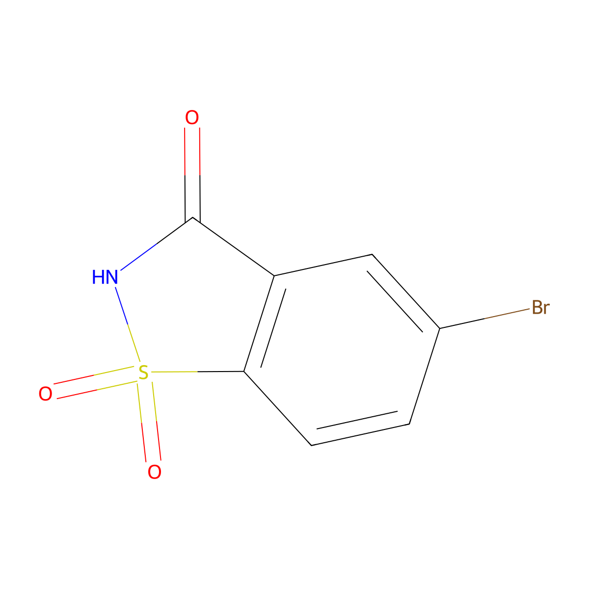 5-Bromobenzo[d]isothiazol-3(2H)-one 1,1-dioxide molecular structure, CAS 29632-82-4