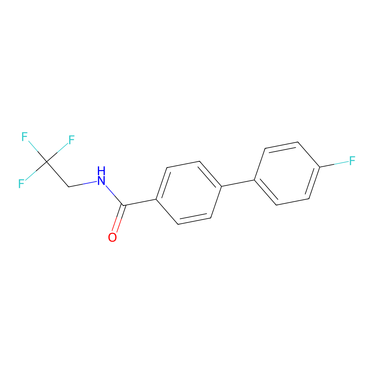 [1,1'-Biphenyl]-4-carboxamide, 4'-fluoro-N-(2,2,2-trifluoroethyl)- molecular structure, CAS 2963517-86-2