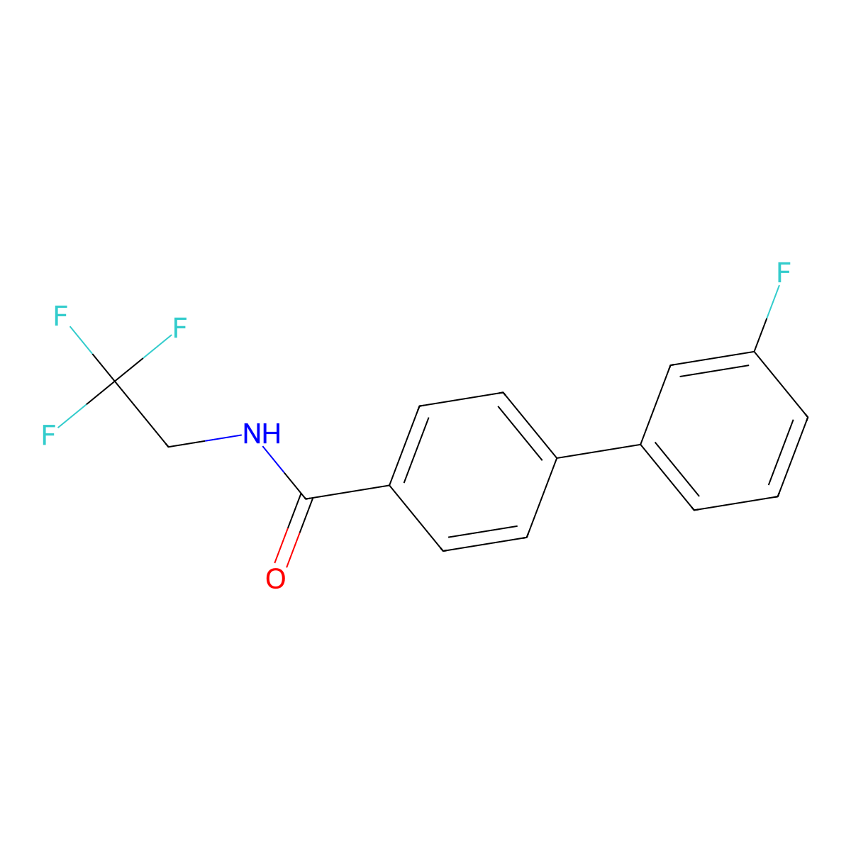 [1,1'-Biphenyl]-4-carboxamide, 3'-fluoro-N-(2,2,2-trifluoroethyl)- molecular structure, CAS 2963517-88-4