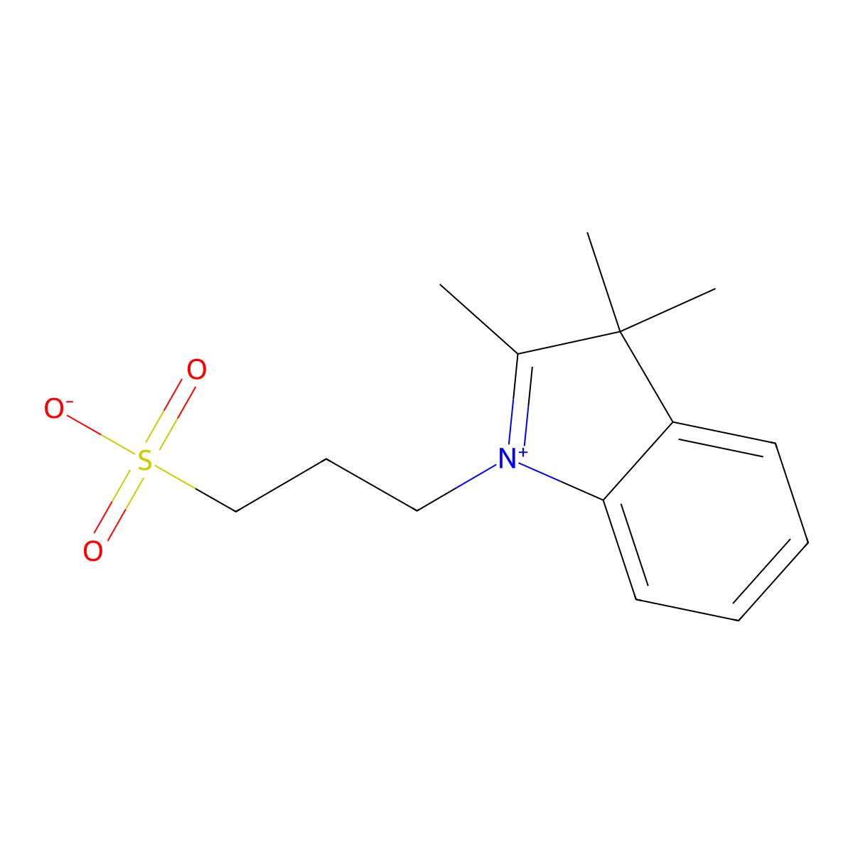 1-Sulfopropyl-2,3,3-trimethyl-3H-indolium molecular structure, CAS 29636-96-2