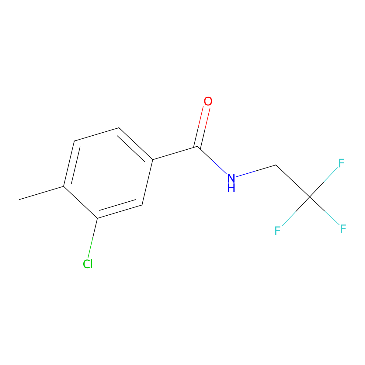 Benzamide, 3-chloro-4-methyl-N-(2,2,2-trifluoroethyl)- molecular structure, CAS 2963625-17-2