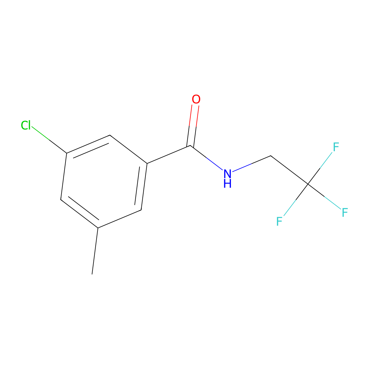 3-chloro-5-methyl-N-(2,2,2-trifluoroethyl)benzamide molecular structure, CAS 2963625-69-4