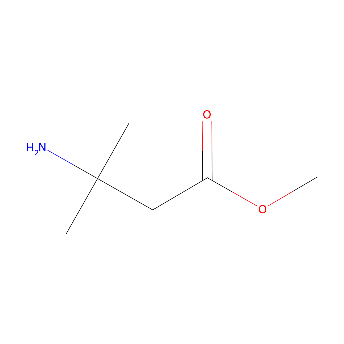 Methyl 3-amino-3-methylbutanoate molecular structure, CAS 29637-56-7