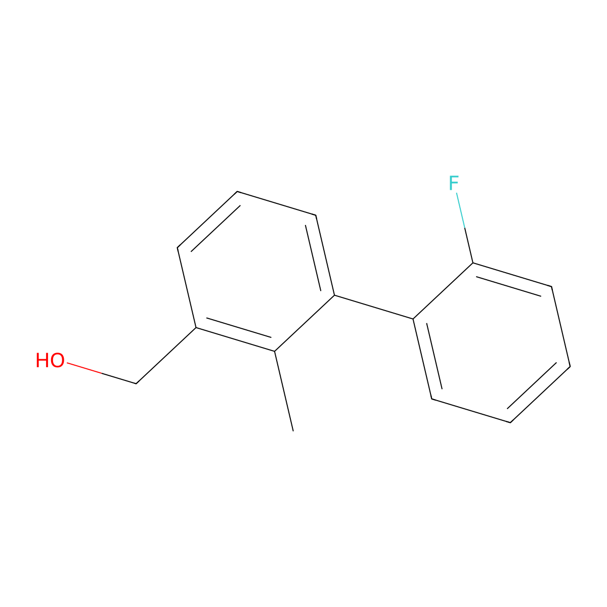 (2'-Fluoro-2-methyl-[1,1'-biphenyl]-3-yl)methanol molecular structure, CAS 2963700-78-7