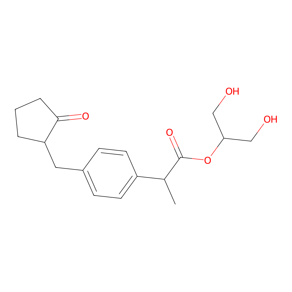 1,3-Dihydroxy-2-propyl 2-[4-[(2-Oxocyclopentyl)methyl]phenyl]propanoate molecular structure, CAS 2963743-73-7