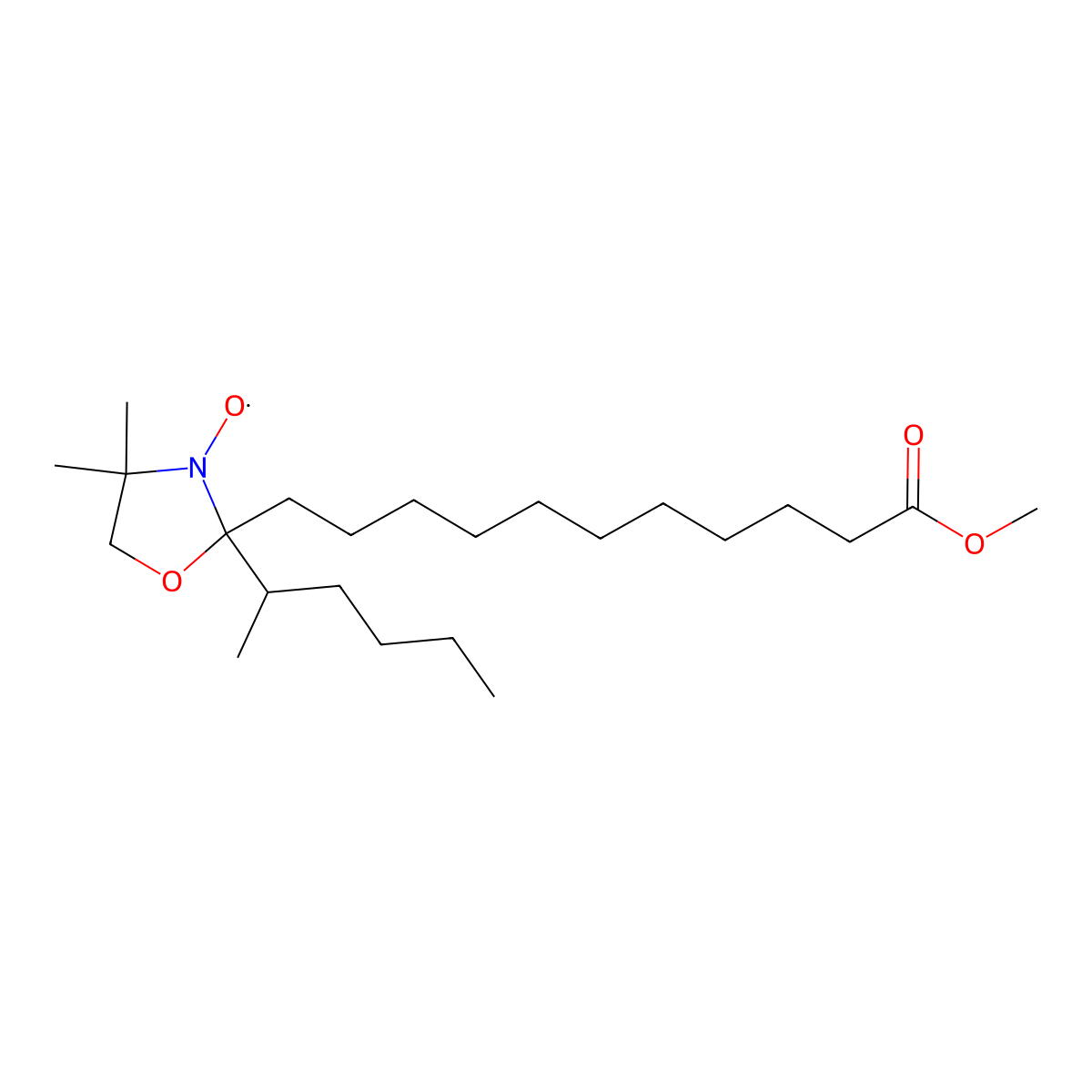 12-Doxylstearate methyl ester molecular structure, CAS 29639-21-2