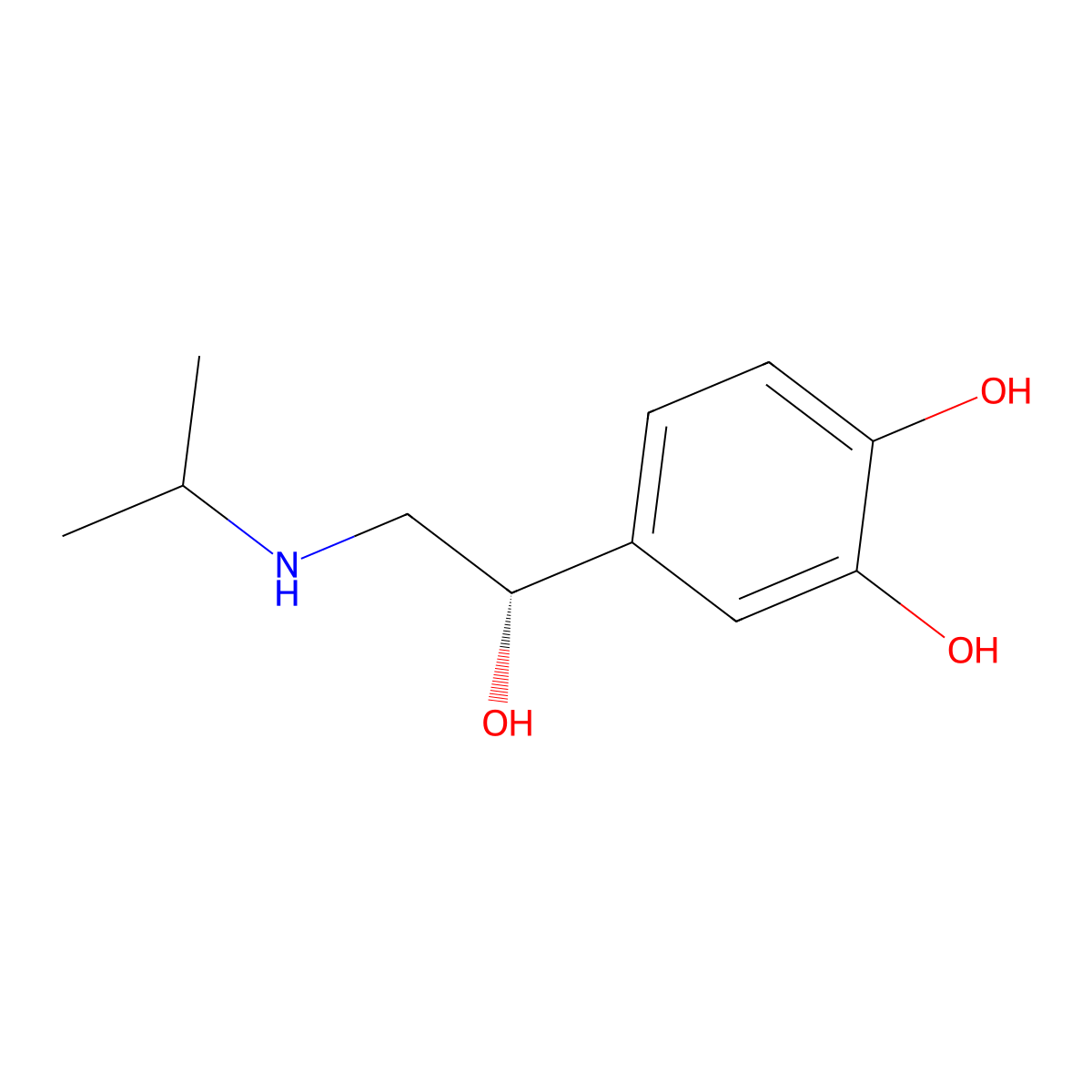(+)-Isoproterenol molecular structure, CAS 2964-04-7