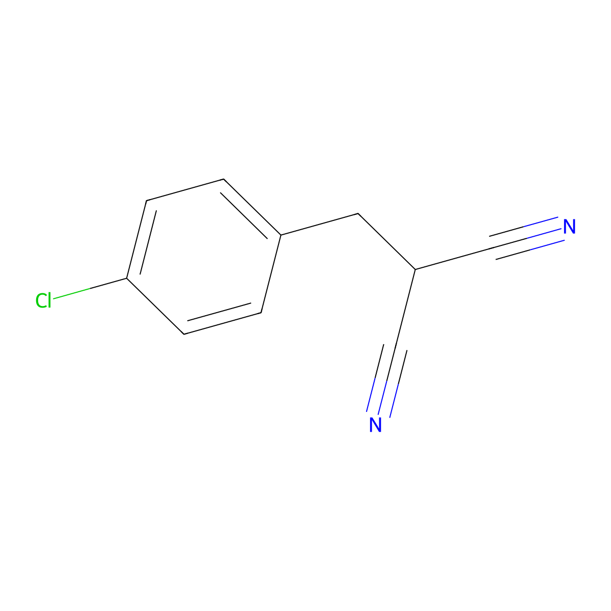 2-((4-Chlorophenyl)methyl)propanedinitrile molecular structure, CAS 2964-33-2