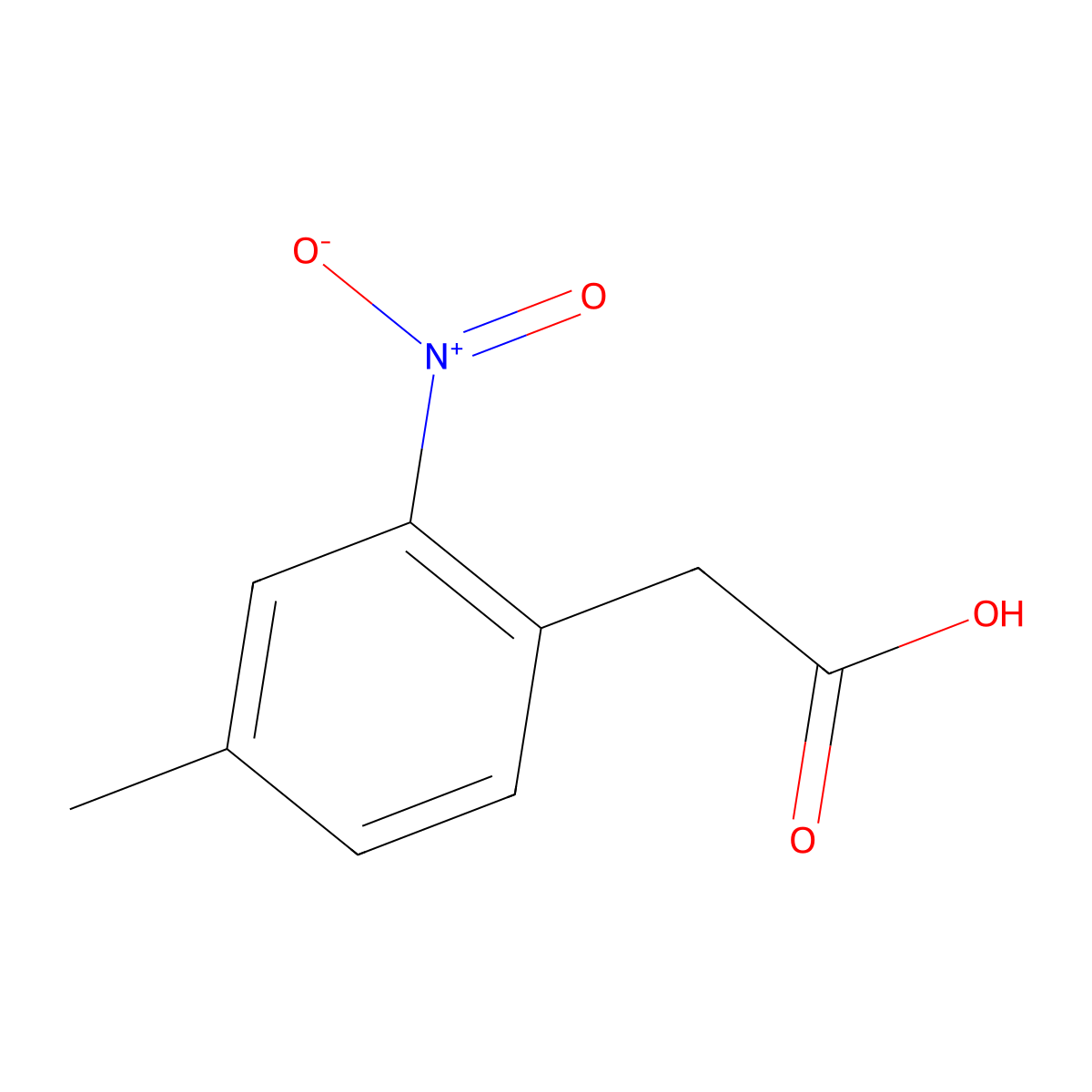2-(4-Methyl-2-nitrophenyl)acetic acid molecular structure, CAS 29640-90-2