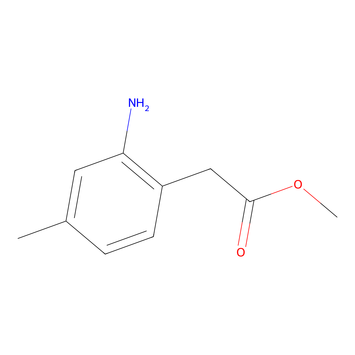 Methyl (2-amino-4-methylphenyl)acetate molecular structure, CAS 29640-92-4