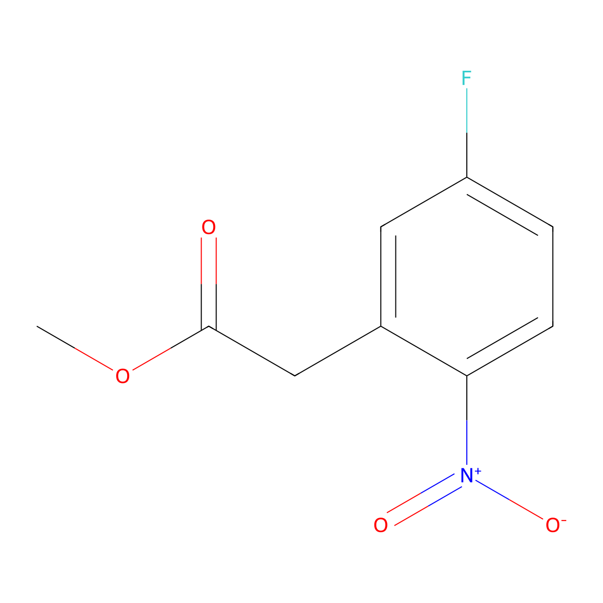 Methyl 2-(5-fluoro-2-nitrophenyl)acetate molecular structure, CAS 29640-99-1