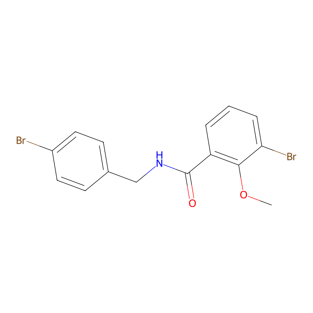 Benzamide, 3-bromo-N-[(4-bromophenyl)methyl]-2-methoxy- molecular structure, CAS 2964046-71-5