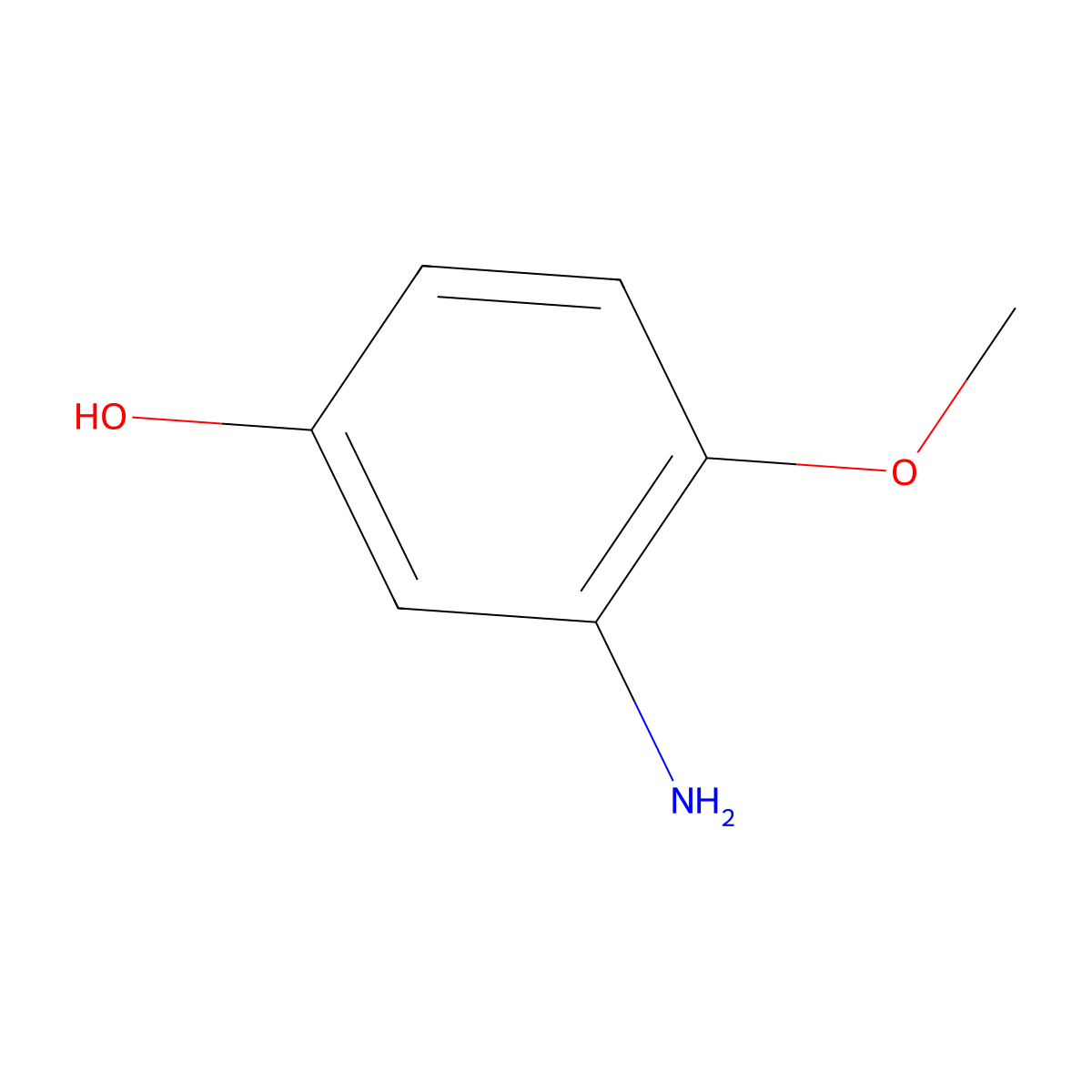3-Amino-4-methoxyphenol molecular structure, CAS 29644-12-0
