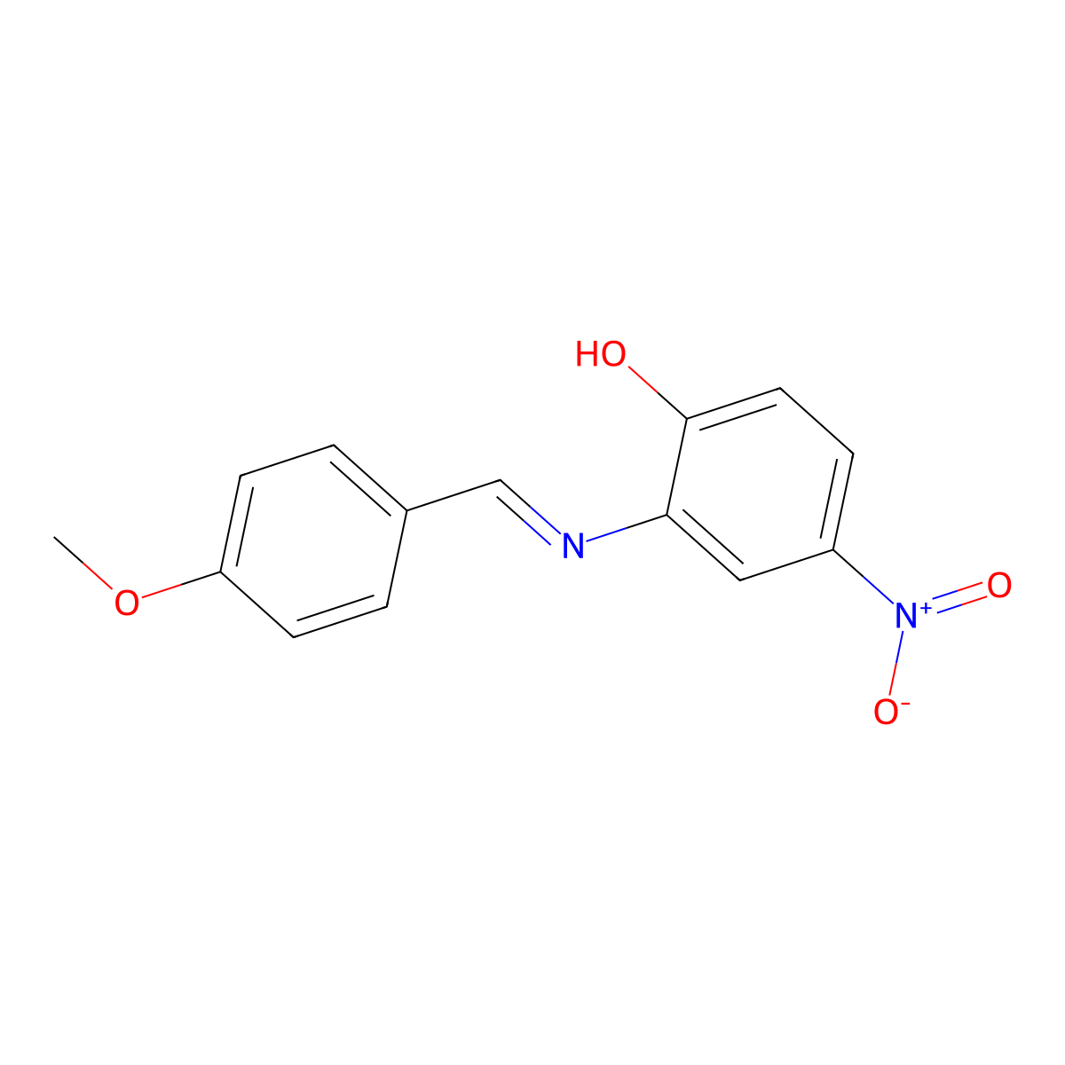 2-{(E)-[(4-Methoxyphenyl)methylidene]amino}-4-nitrophenol molecular structure, CAS 29644-86-8