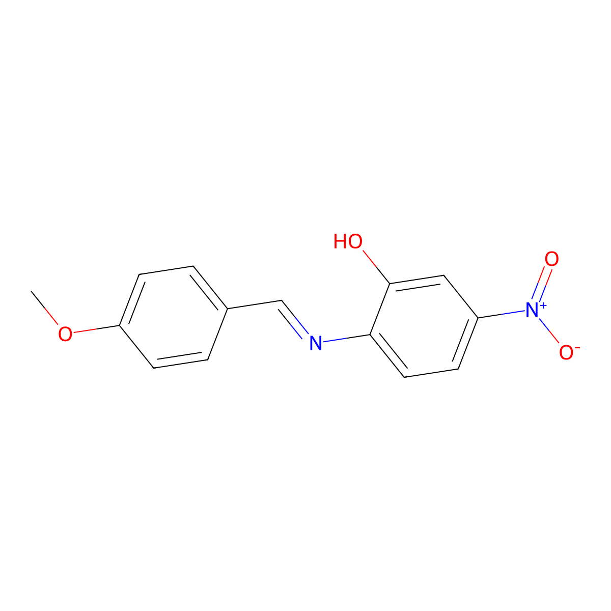 2-{[(e)-(4-Methoxyphenyl)methylidene]amino}-5-nitrophenol molecular structure, CAS 29644-87-9