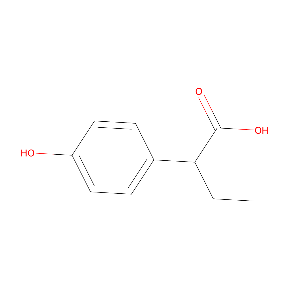 alpha-Ethyl-4-hydroxybenzeneacetic acid molecular structure, CAS 29644-98-2