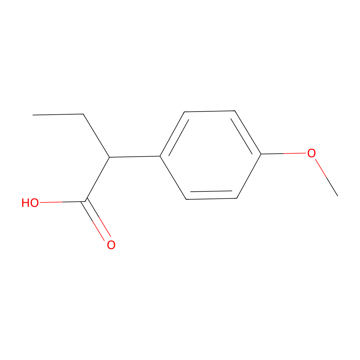 2-(4-Methoxyphenyl)butanoic acid molecular structure, CAS 29644-99-3
