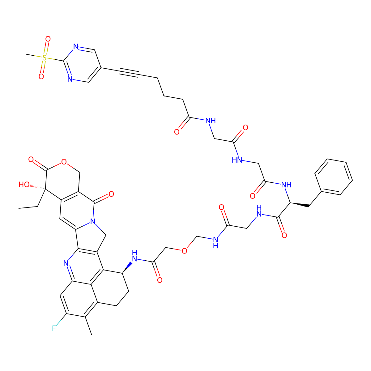 2-MSP-5-HA-GGFG-NH-CH2-O-CH2-CO-Exatecan molecular structure, CAS 2964536-59-0