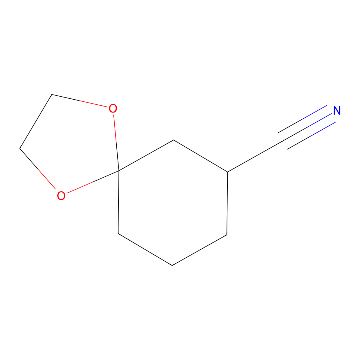 1,4-Dioxaspiro[4.5]decane-7-carbonitrile molecular structure, CAS 29647-99-2