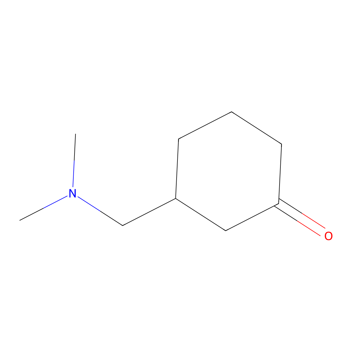 3-[(Dimethylamino)methyl]cyclohexan-1-one molecular structure, CAS 29648-02-0