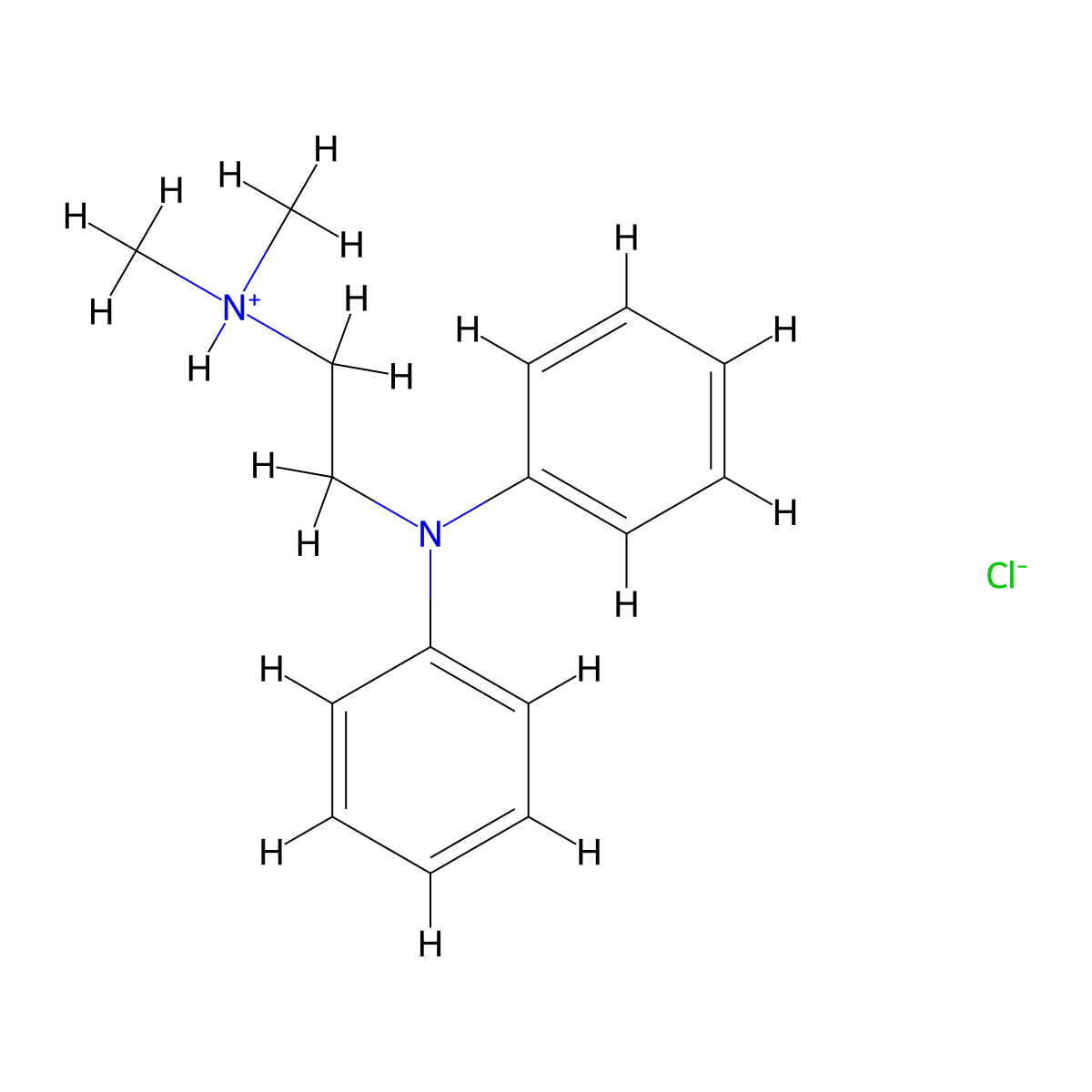 N~1~,N~1~-Dimethyl-N~2~,N~2~-diphenylethane-1,2-diamine--hydrogen chloride (1/1) molecular structure, CAS 29653-80-3