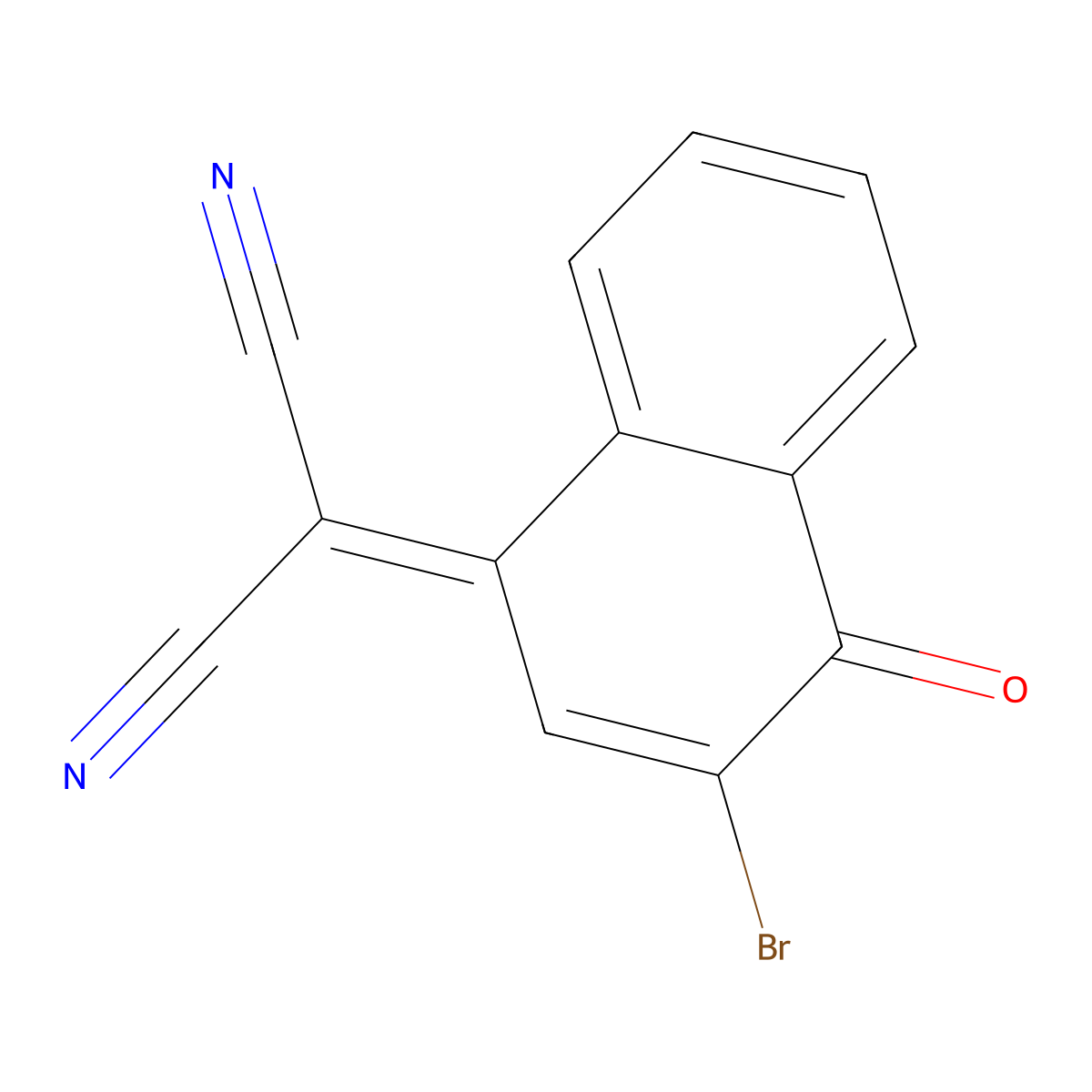 2-(3-Bromo-4-oxonaphthalen-1(4H)-ylidene)malononitrile molecular structure, CAS 2965329-32-0