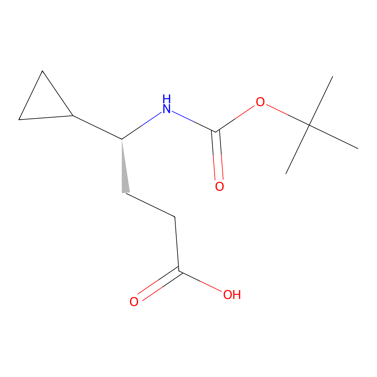 (4R)-4-{[(tert-butoxy)carbonyl]amino}-4-cyclopropylbutanoic acid molecular structure, CAS 2965367-16-0