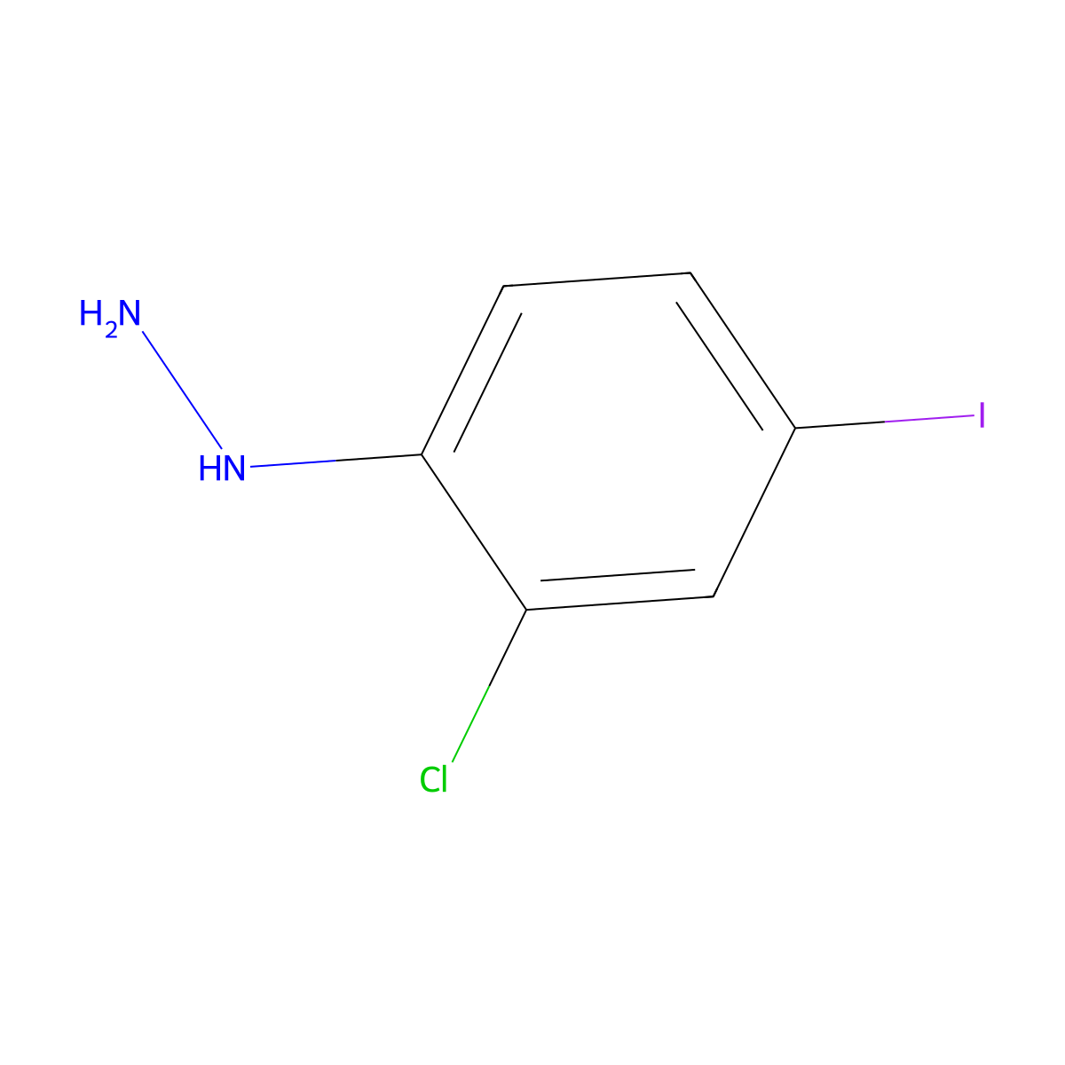 (2-Chloro-4-iodophenyl)hydrazine molecular structure, CAS 29654-08-8