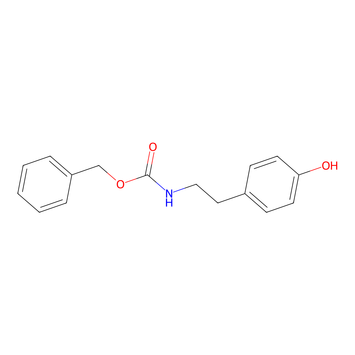 benzyl N-(2-(4-hydroxyphenyl)ethyl)carbamate molecular structure, CAS 29655-46-7