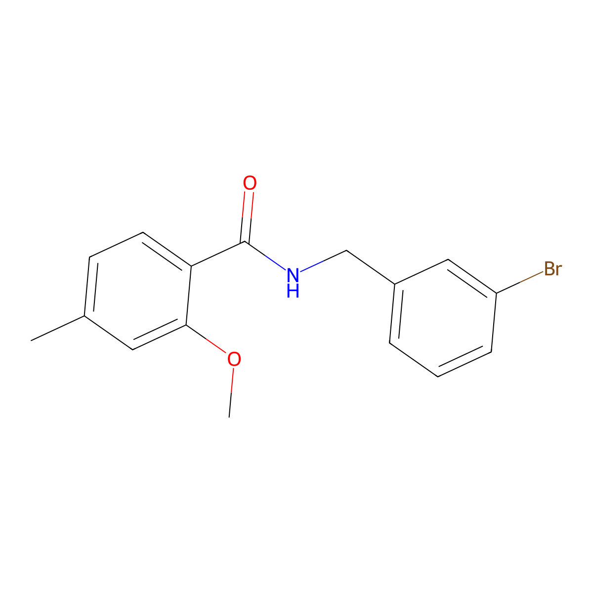 Benzamide, N-[(3-bromophenyl)methyl]-2-methoxy-4-methyl- molecular structure, CAS 2965563-11-3