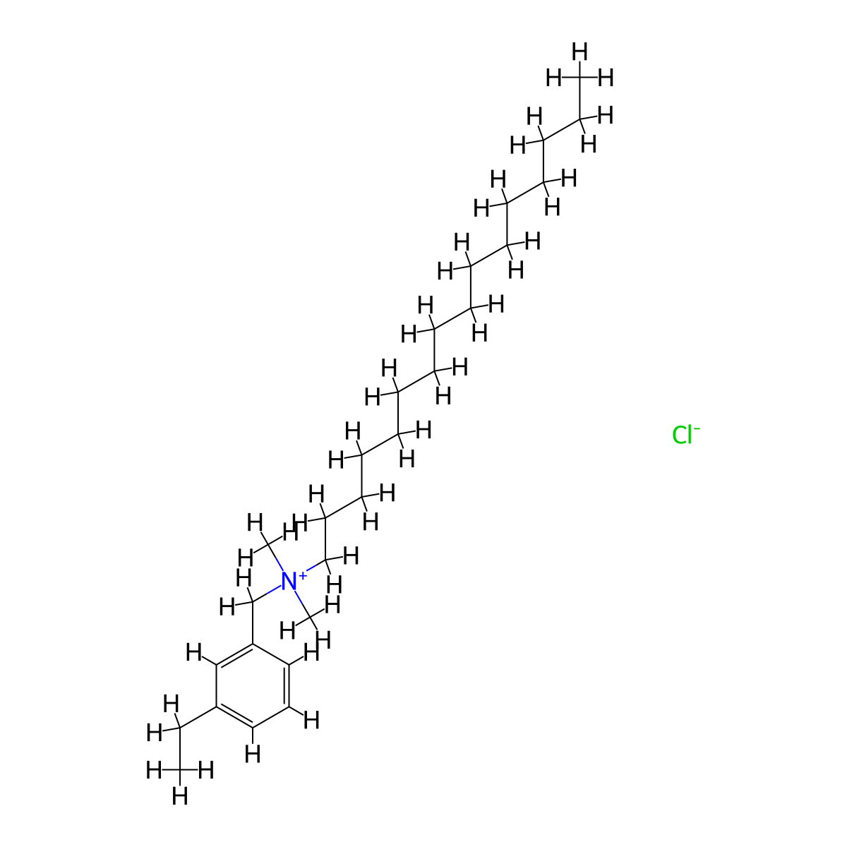 Benzenemethanaminium, ar-ethyl-N-hexadecyl-N,N-dimethyl-, chloride (1:1) molecular structure, CAS 29656-52-8