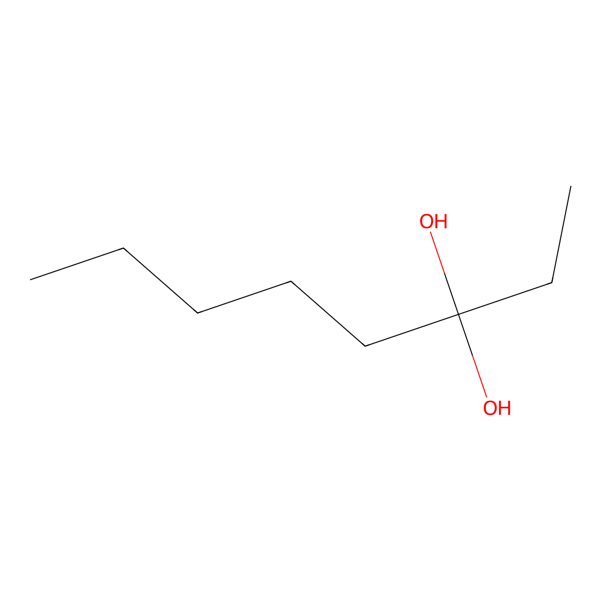 Ethylhexanediol molecular structure, CAS 29656-68-6