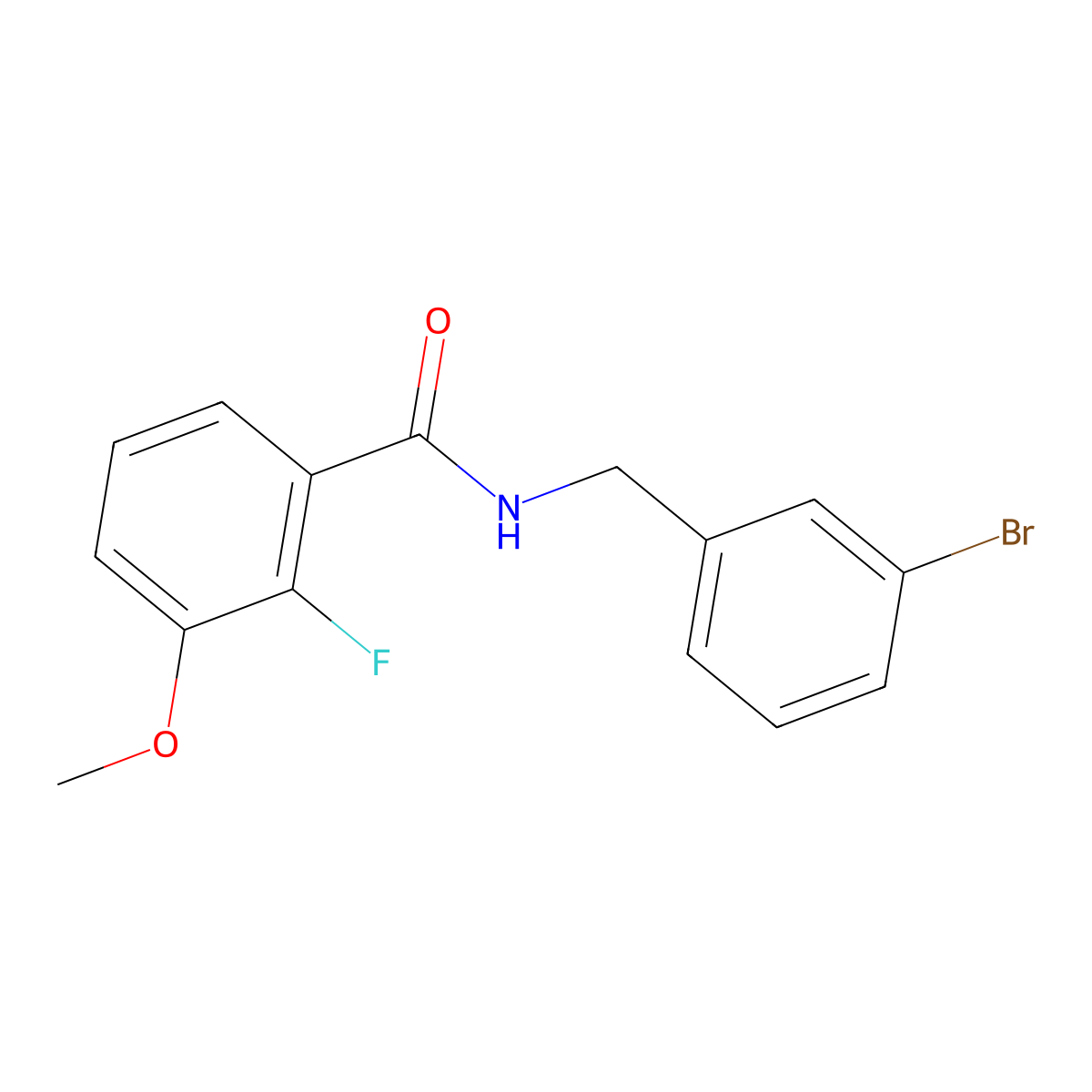 Benzamide, N-[(3-bromophenyl)methyl]-2-fluoro-3-methoxy- molecular structure, CAS 2965637-90-3